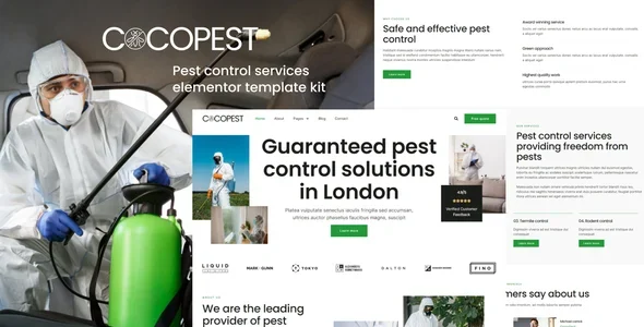 Cocopest - Pest Control Services Elementor Template Kit