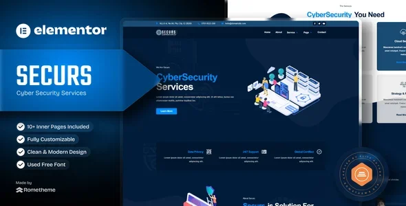 Securs - Cyber Security Service Elementor Template Kit