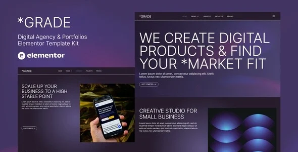 Grade - Creative Agency & Portfolios Elementor Template Kit